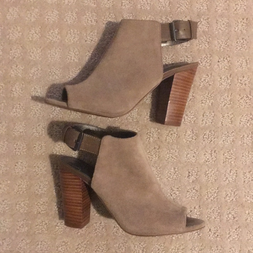 Suede Open Toe Booties